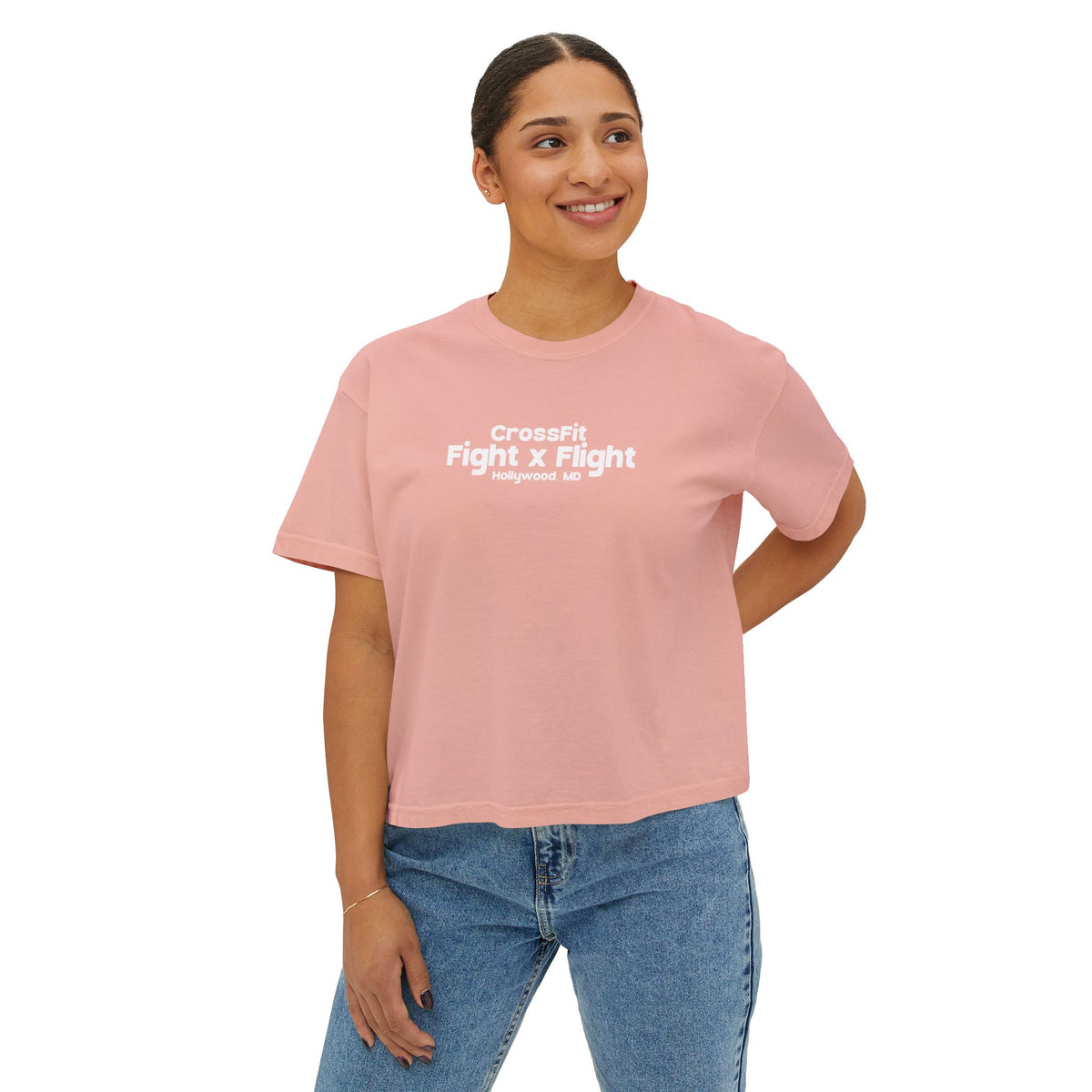 Here for the Vibes (Flamingo) Womens Crop