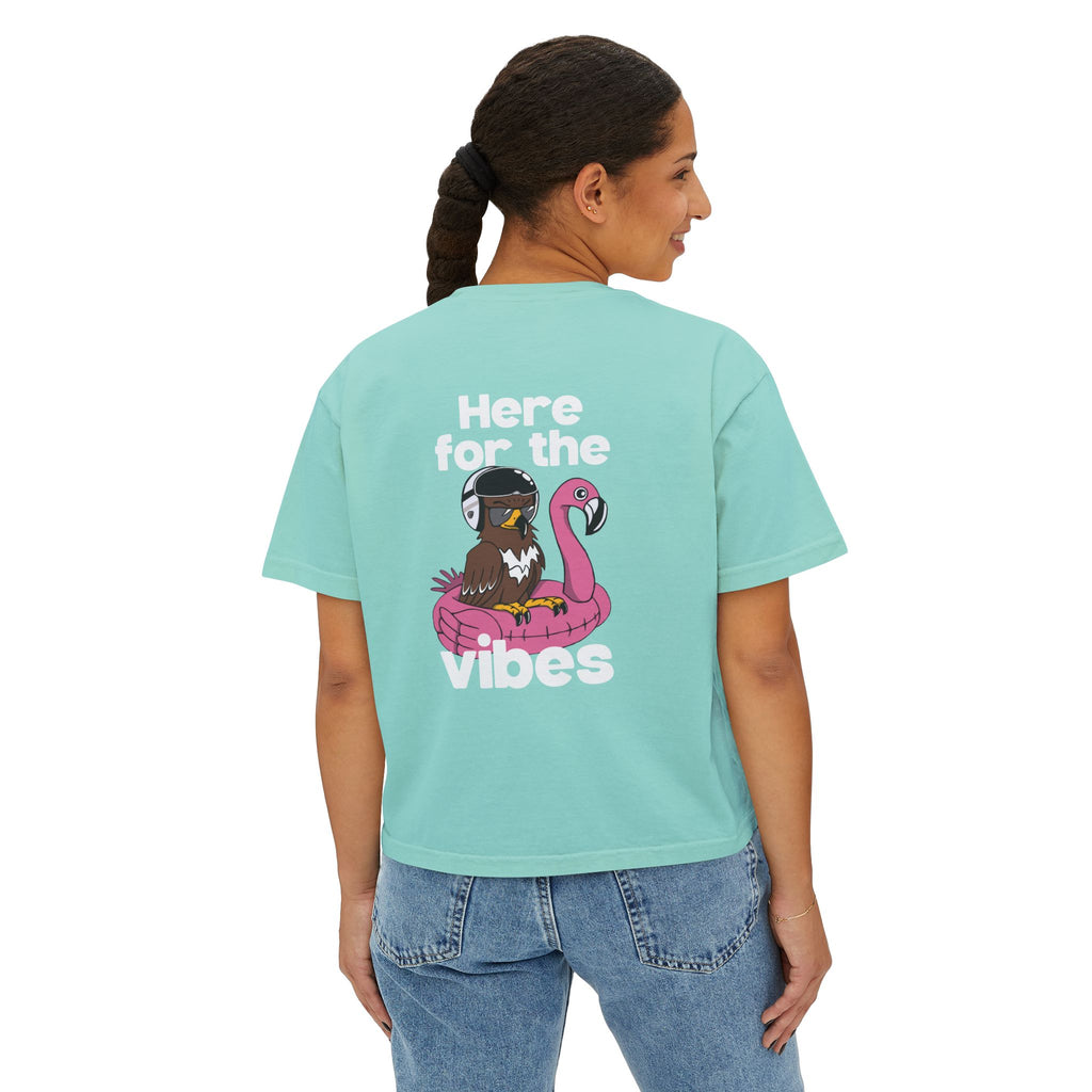 Here for the Vibes (Flamingo) Womens Crop