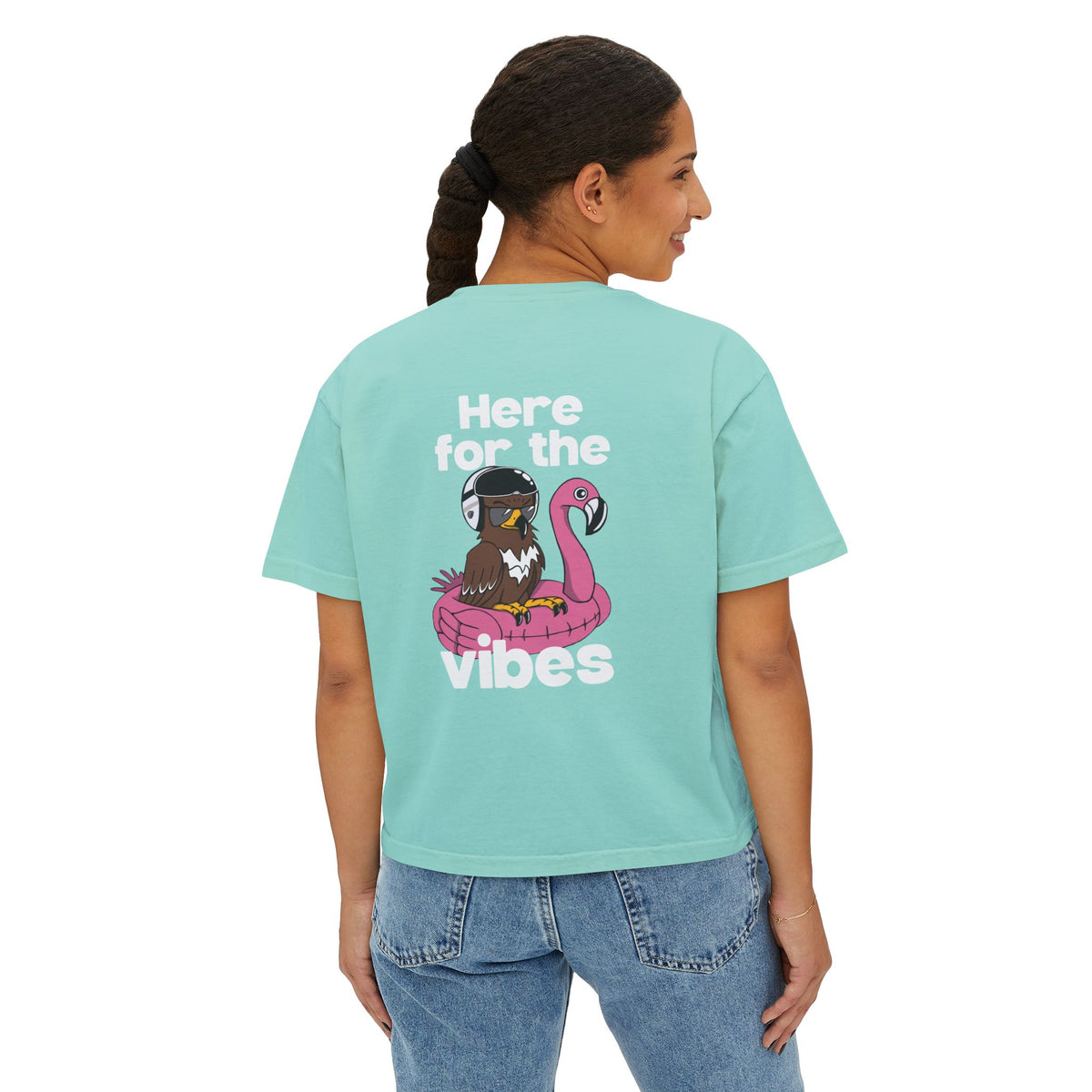 Here for the Vibes (Flamingo) Womens Crop