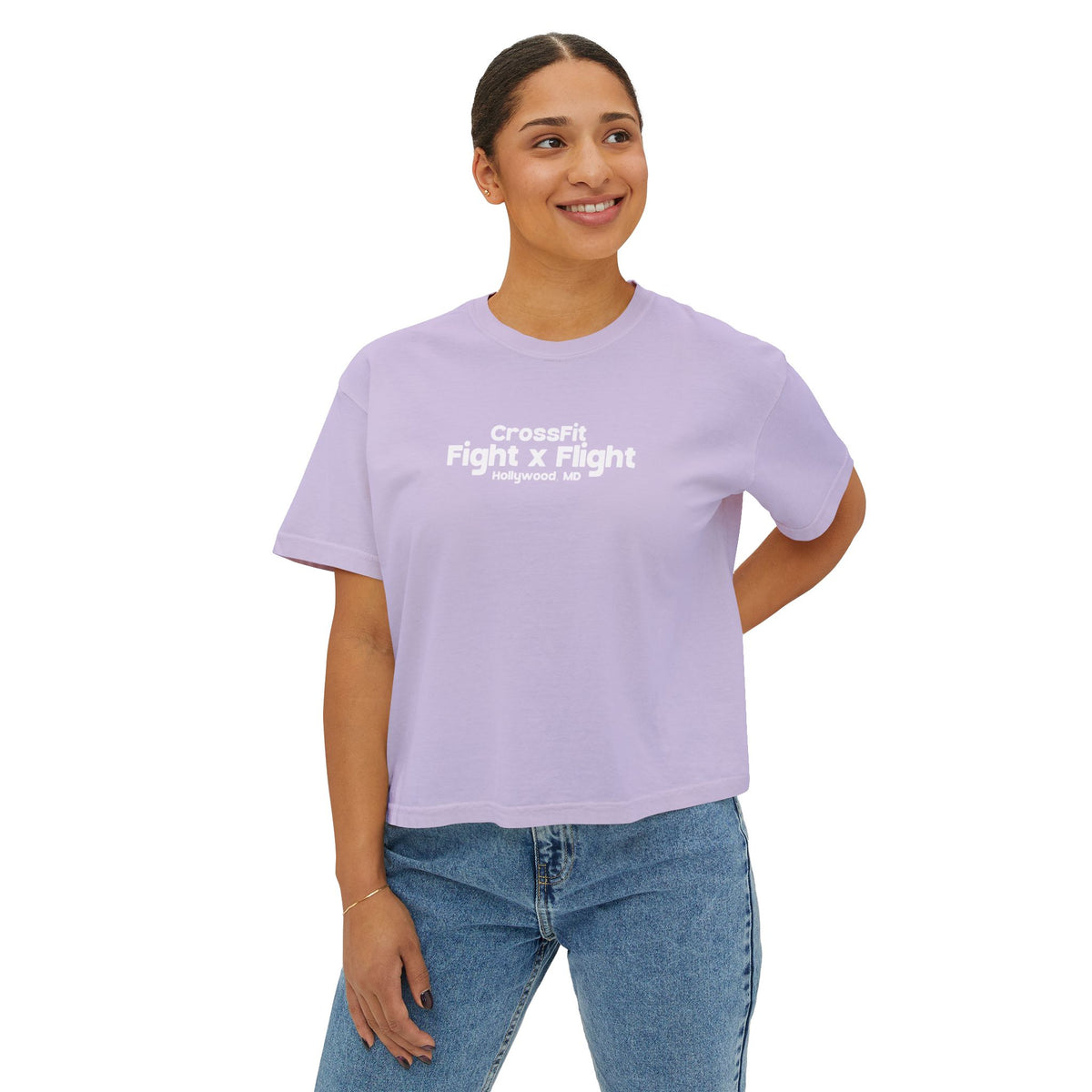 Here for the Vibes (Flamingo) Womens Crop