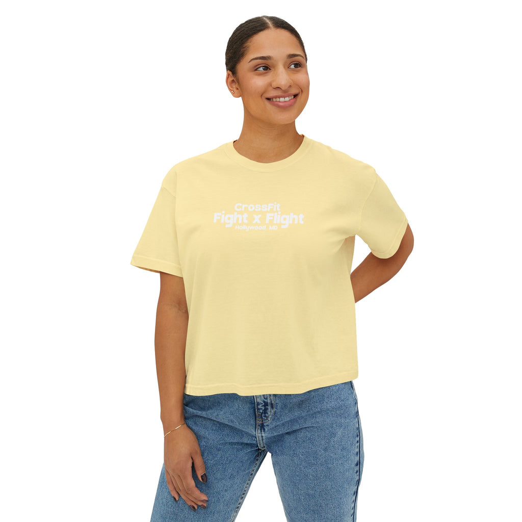 Here for the Vibes (Flamingo) Womens Crop