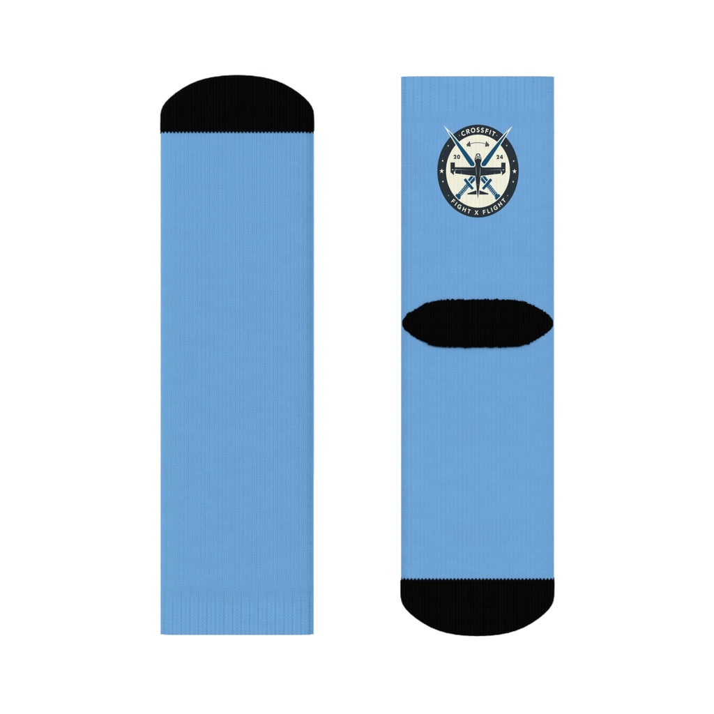 Crossfit FxF Logo Crew Socks - Light Blue