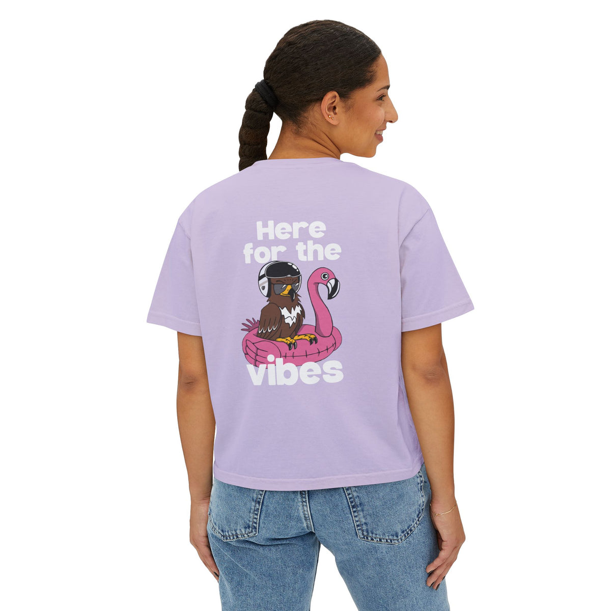 Here for the Vibes (Flamingo) Womens Crop